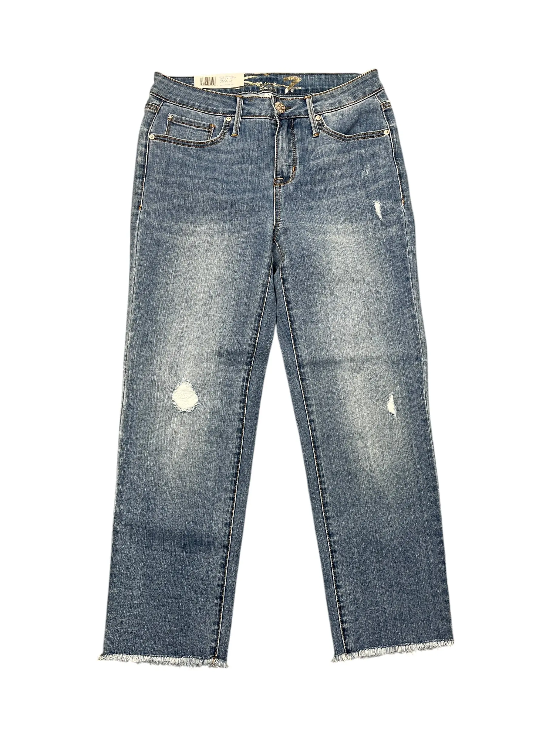 Jeans Cropped By Seven 7 In Blue Denim, Size:4