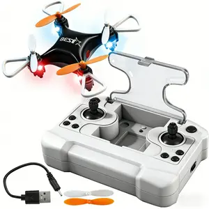 Mini RC Quadcopter Drone with LED Lights – Easy-to-Fly Remote Control Drone for Kids & Beginners, USB Rechargeable