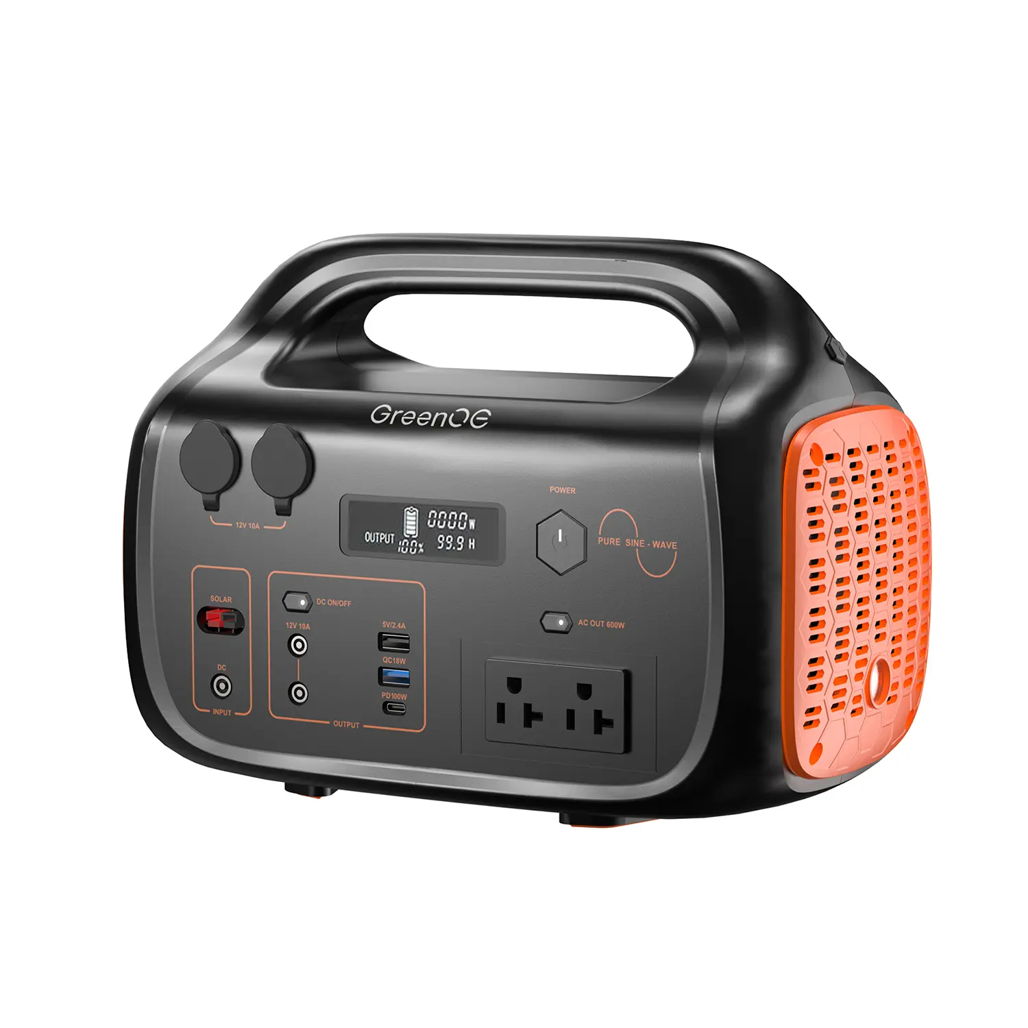 Portable Power Station 600W 655Wh 11 Ports Camping Power Bank for Outdoors Home LED Lithium Battery Backup with USB-C Solar generator with 120V Pure Sine Wave AC Outlet