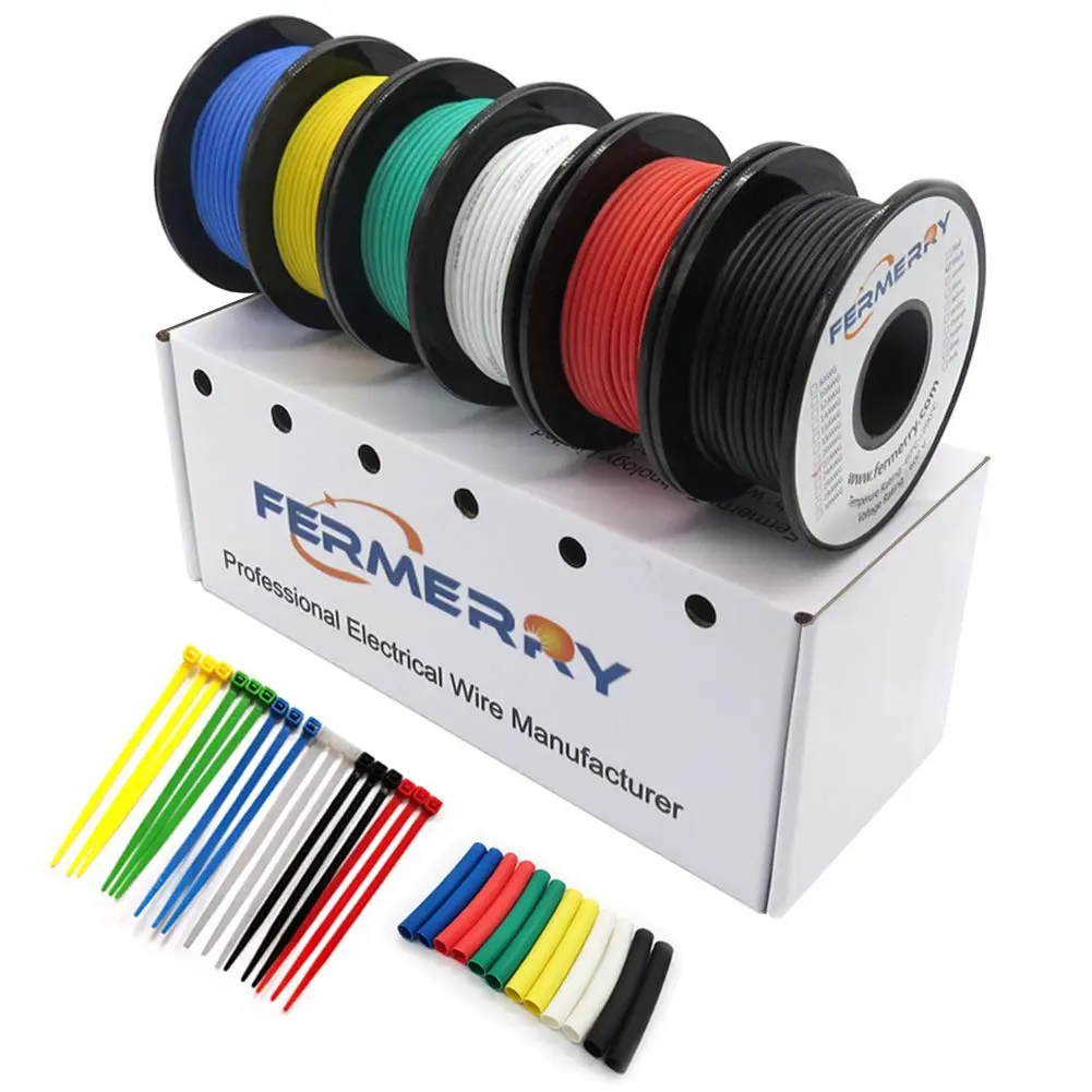 14 AWG Stranded Wire Spool 5Ft Each 6 Colors