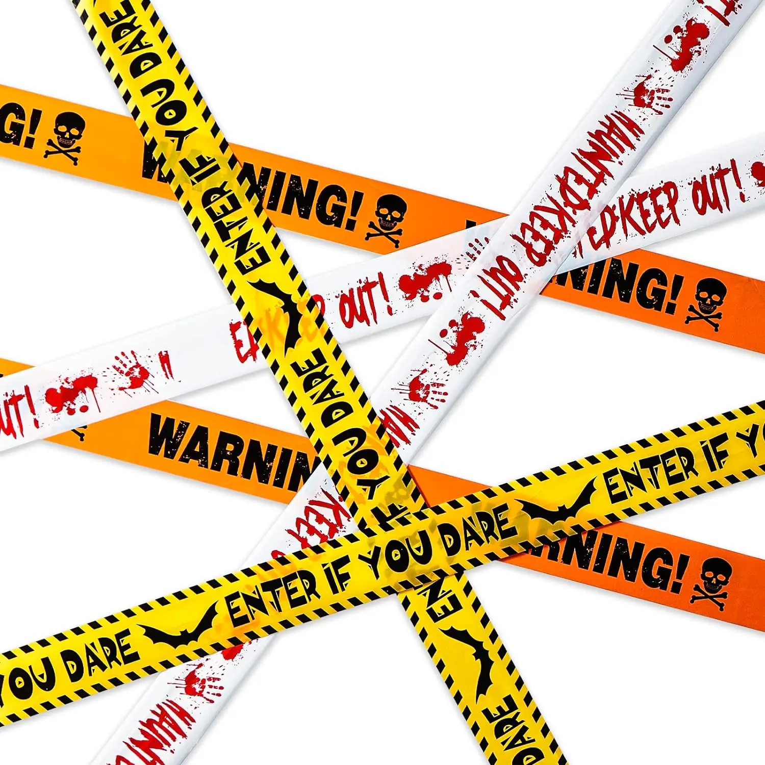 3 Pcs Halloween Fright Tape Bundle - Warning - Enter If You Dare - Haunted Keep Out, 3inx90ft Halloween Decoration Clearance,Caution Tape for...