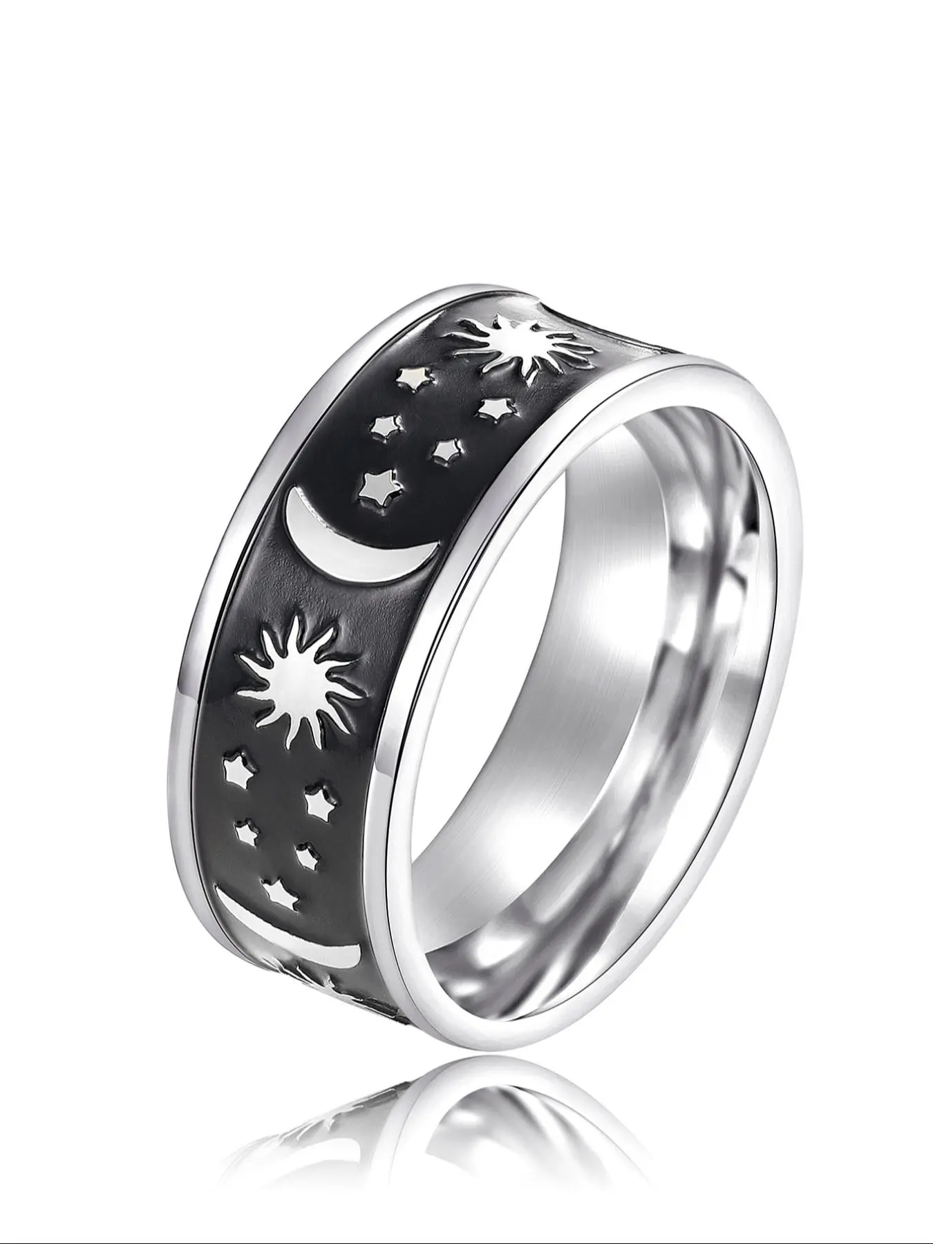 Star & Moon Design Ring, Statement Multi Ring, Fashion Accessories for Both Men & Women for Party, Daily Clothing Decor, Trendy All-match & Exquisite Jewelry for Birthday Gift, Copper Rings, Solar Sun Rings