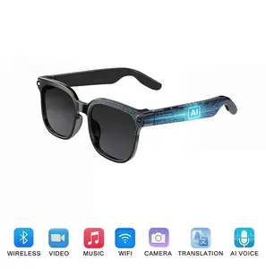 Smart AI Camera Glasses with 8MP Photochromic Lenses Button Touch Adjustment for Travel Outdoor Adventures Hands-Free Photography 160 Languages Real-Time Translation Bluetooth Wireless Wearable Video Recording UV Protection