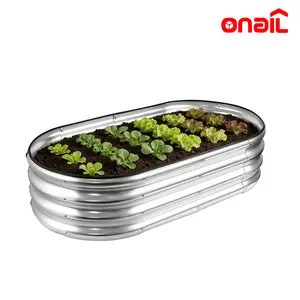 ONAIL Raised Garden Bed – Large Metal Planter Box for Vegetables & Flowers, Open Bottom for Better Growth, Rustproof Outdoor Garden Bed for Backyard, Patio & Lawn
