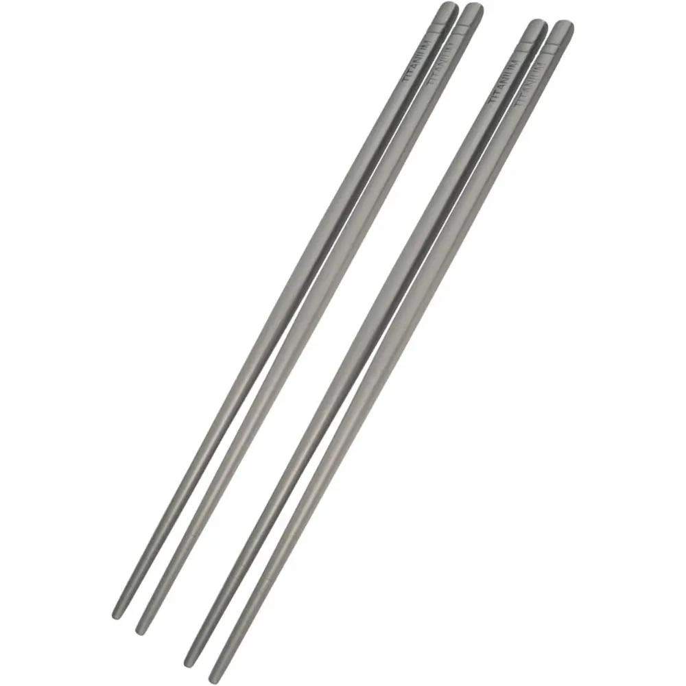 Titanium Chopsticks Ultralight 2 Pairs Square Standard Length For Rice,Noodles And Sushi Reusable Cutlery Cookware (9 inches (23cm))