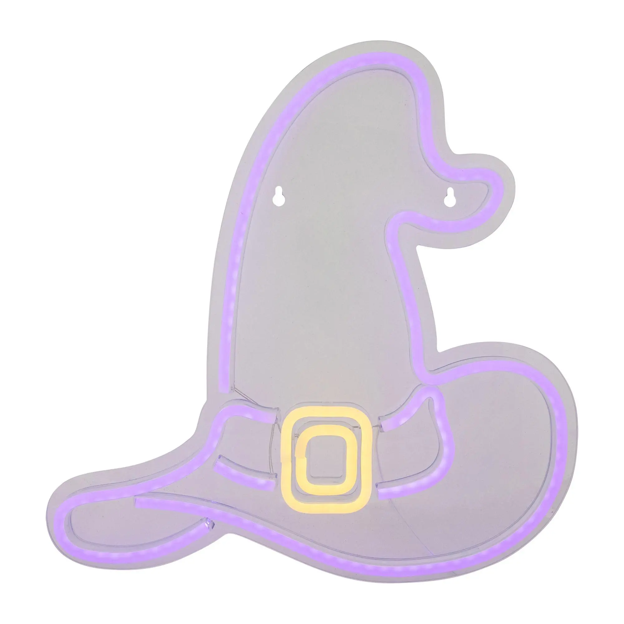 Northlight 15" LED Lit Neon Style Witch Hat Win dow Silhouette