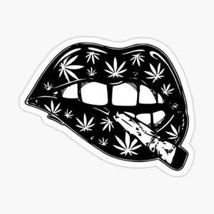 Stoner Joint Vinyl Sticker for Home Decor, Bold Black and White Artwork of Burning Joint, Decorative Stickers