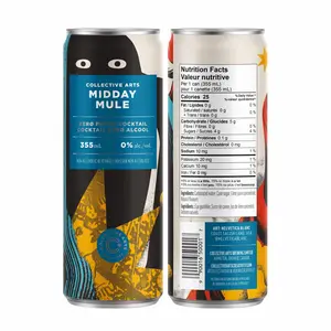 Collective Arts Midday Mule Zero Proof Cocktail, Flavorful Mint and Spicy Ginger, 0% Alcohol, 355 ml