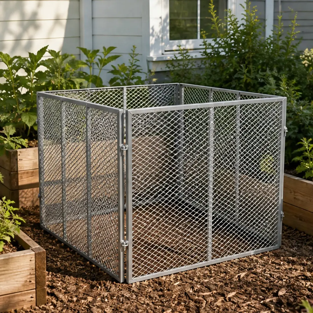 Large Outdoor Compost Bin 172 Gallon Metal Wire Mesh Composter Rust-Proof Coated Square Garden Compost Bin Easy Tool-Free Assembly for Yard Leaves Kitchen Scraps Silver, Silver Color Options, Metal Material, Product Weight: 31.27 lb