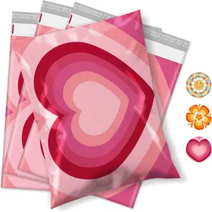 Valentine's Day Poly Mailers 14.5x19 Inch 50 count Shipping Bags for Clothes, Adhensive Shipping Envelopes for Small Business,Mailers Poly Bags for Shipping,Packaging Mailing Bags Pink