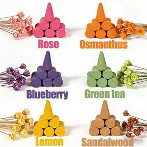 Yun Shu Ta Xiang Incense Cones Lemon Blueberry Sandalwood Tea Osmanthus Rose Aromatic Fruity Fragrance Long-Lasting Fragrance Odor Removal Home Camping Yoga Meditation Relaxation