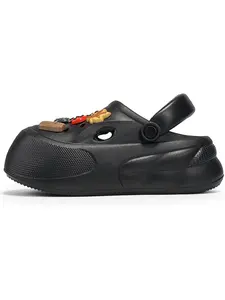 Women's Comfortable Eva Slip-On Shoes with Cute Flower Accessories, Breathable Casual Garden Sandals for Summer and Daily Wear, Unique Sandals, Lightweight Anti-Slip Beach Pool Slides