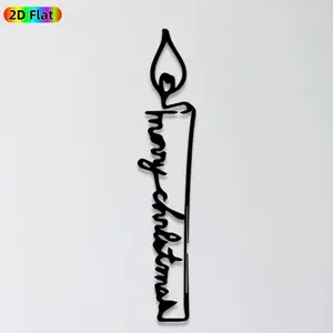 1pc Candle Metal Wall Art, Warm Candle Statue Mural, Ideal Gift for Christmas, New Year, Home Decor Enthusiasts, Rust-Resistant Metal Wall Decor Wall Sculptures, Perfect for Living Room Walls & Garden Fence, Charming Indoor & Outdoor Decor