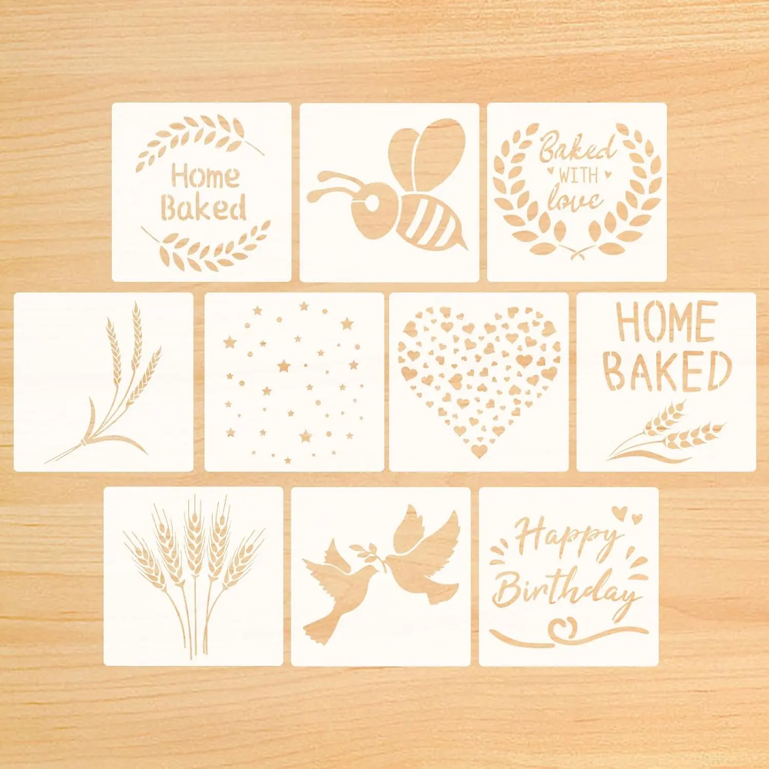 Bread Stencils, 10 count Artisan Baking Stencils Set for Decorating Bread, Cake, Pie, Cookies