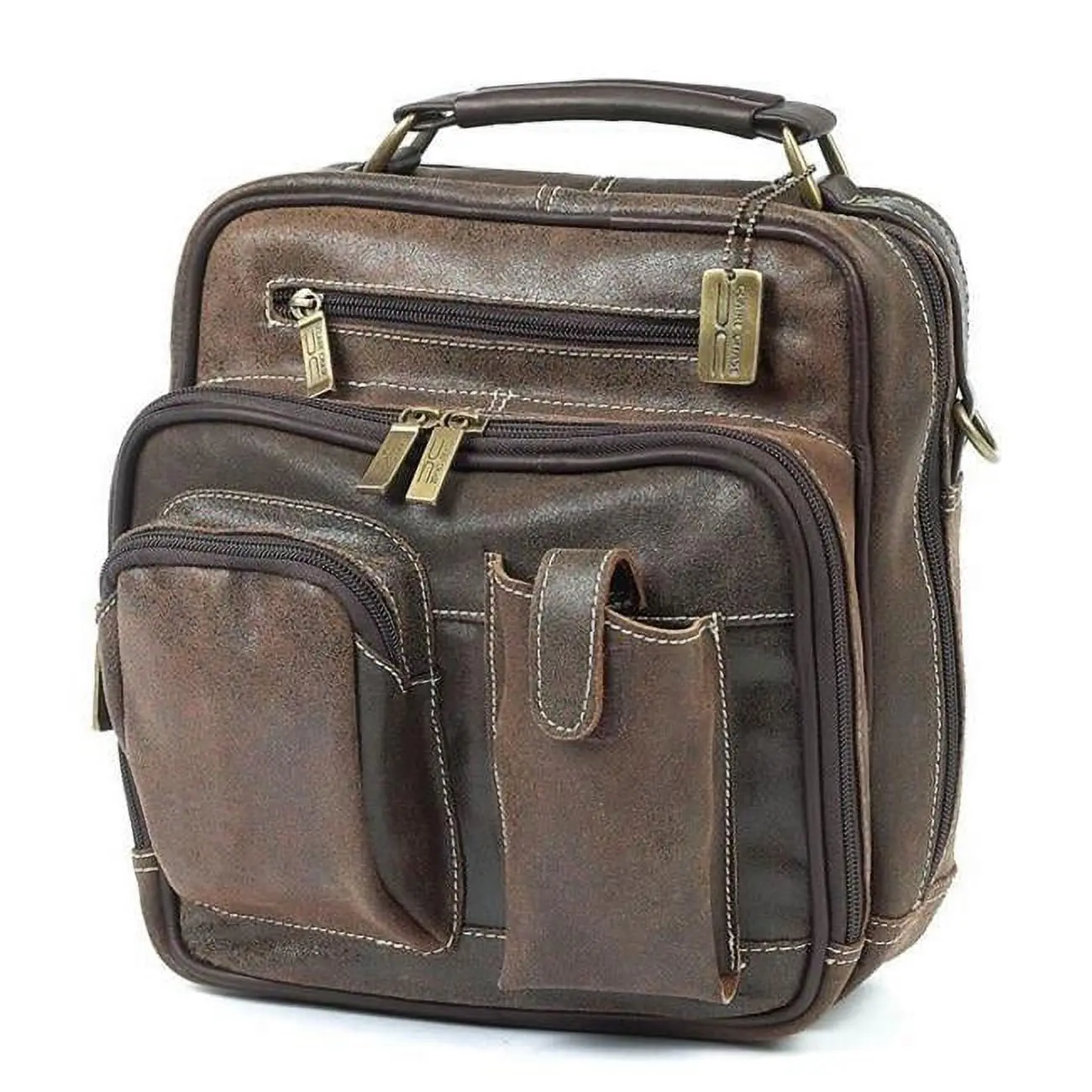Claire Chase Distressed Brown Chic Jumbo Backpack, Unisex High-Capacity Multi-Function Bag for Travel, Functional Backpacks, Chic Look, Travel Use, Luggage Style, Bagpack Travel