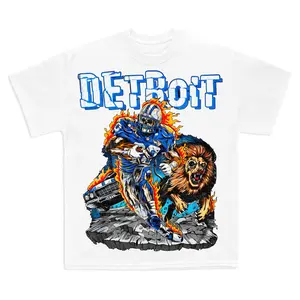 Detroit Football Graphic Lion T-Shirt, Limited Edition, Full Cotton, Men's & Women's Top, American Football Merch, Streetwear Design, Short Sleeve Tee, Comfortable and Stylish, Perfect for Fans of Detroit Football, Menswear & Womenswear