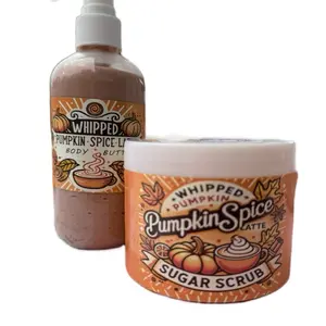 Pumpkin Spice Latte lotion and Scrub Set 7 oz - Moisturizer & Skincare with Shea Cocoa Coconut Mango Avocado Butters for Hydration and Radiant Skin 7oz Sugar Scrub