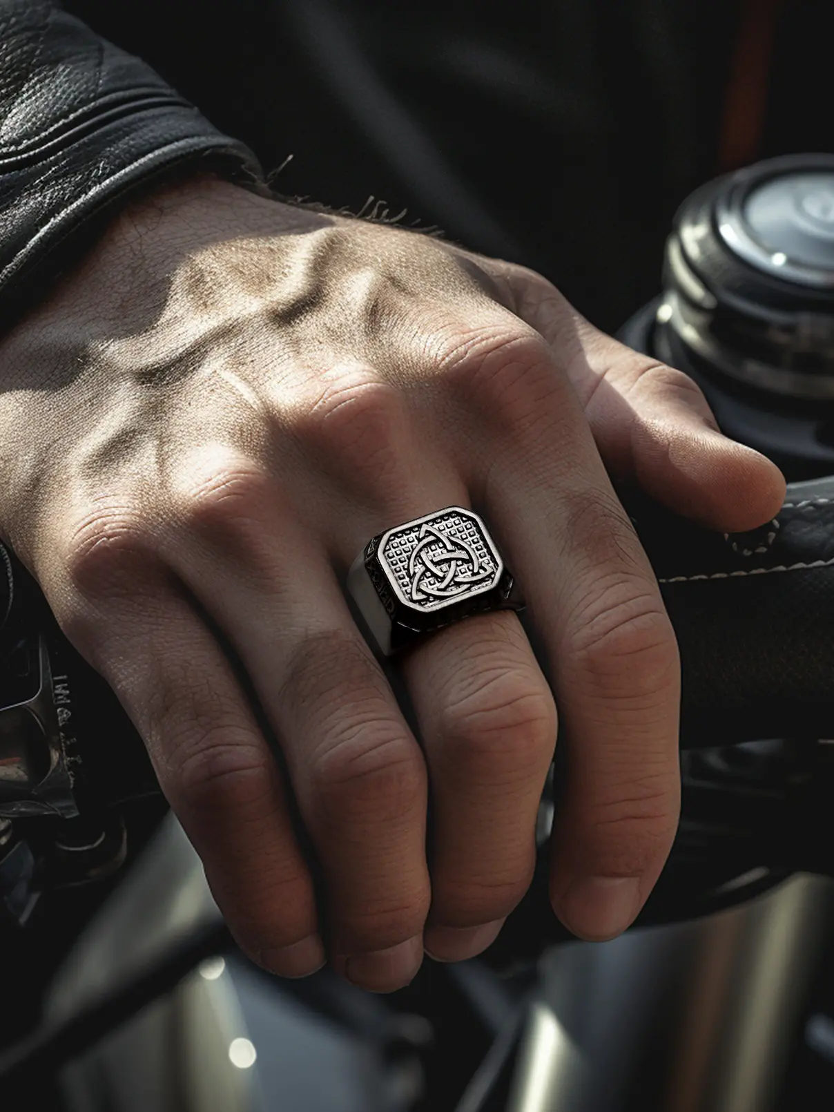 FaithHeart Men's Norse Viking Metal Ring - Traditional Celtic Knot Stainless Steel Band, Sturdy Durable Carved Sparkle Mam-Style Jewelry for Adults, Christmas/Dad Birthday Gift, Multi-Size Retro Design, High-Quality Daily Wear Rings, Unisex