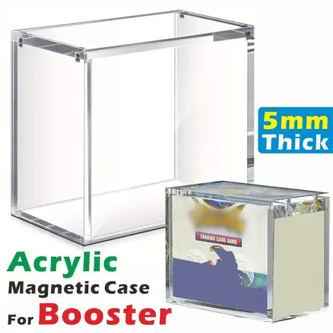 Stackable Acrylic Display Case, Booster Boxes Compatible with Magnetic Closures, Ideal for Trading Cards, Tcg Storage, Collectibles & Sports Memorabilia, Card Hobby Box, Trade Card Box, Collectible Cards Accessory