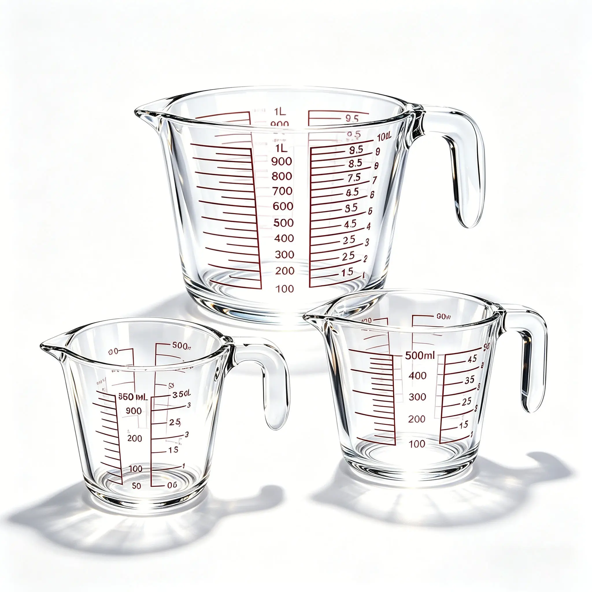 3pcs Glass Measuring Cup Set - 12oz/16oz/32oz Borosilicate Cups with Dual Metric-Imperial Markings - Microwave And Refrigerator Safe Liquid Measuring Cups, Suitable for Baking/Cooking, Christmas, New Year Gifts