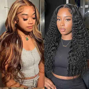 【Hot Wig】P4/27 Highlight Brown Body Wave and Natural Black Deep Wave Human Hair Wig 13x4 HD Lace Front 180% Density  Soft Layered Waves with Defined Deep Curls Seamless Blend Natural Hairline Real Human Hair Wig Selection for Women