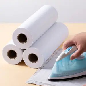 32yards Long Adhesive Interlining, 50g Medium Thickness Non-Woven Fabric Heat Bonding, Iron-On Sewing Patch Single-Sided Glue Cloth Material