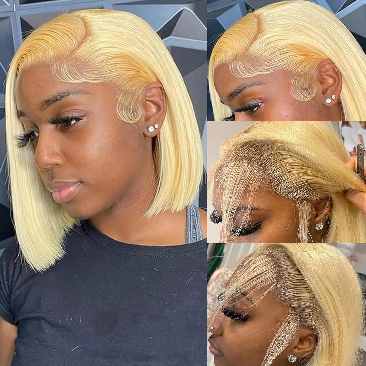 Straight 613 Bob Wig Human Hair 180% Density 13x4 HD 