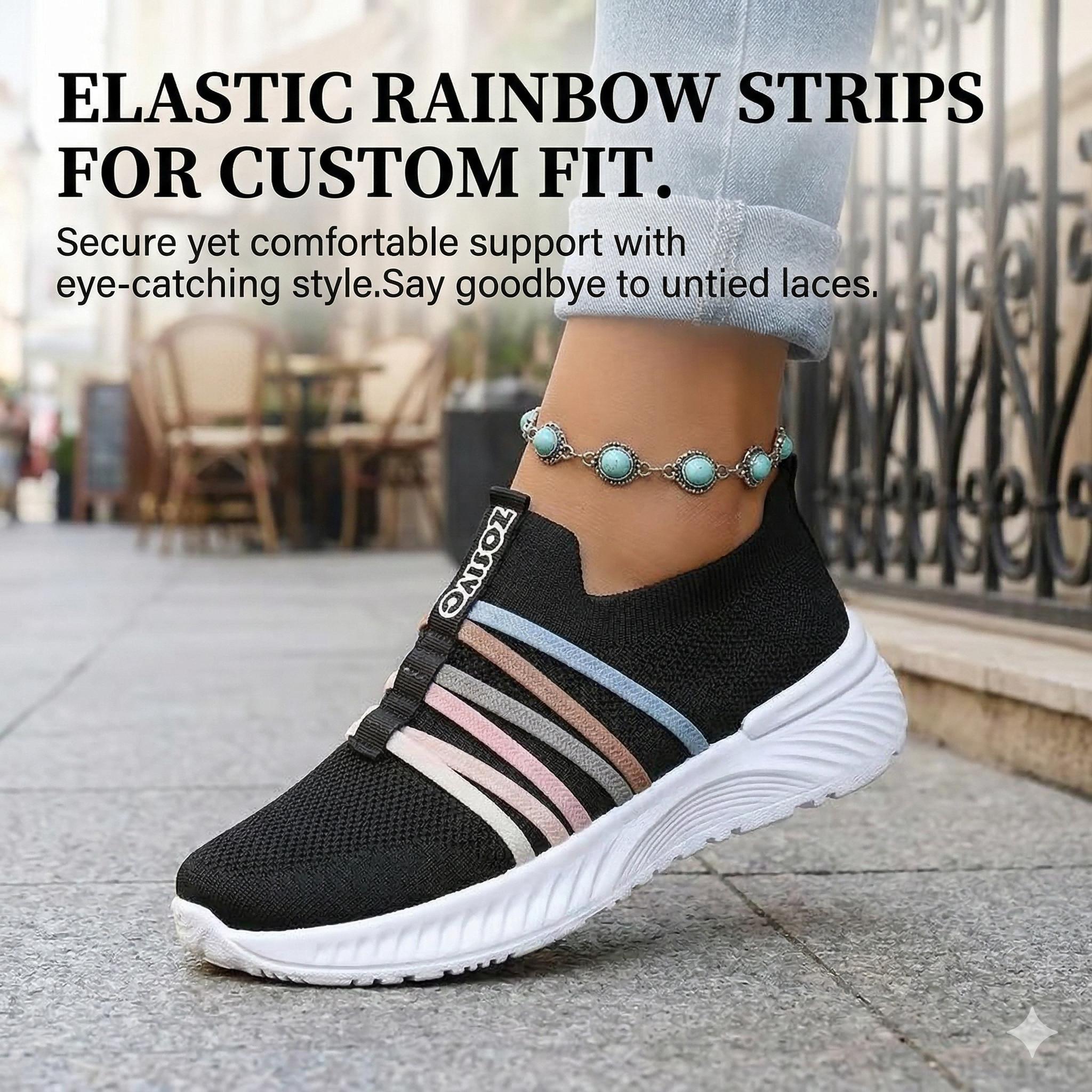 Walk on Clouds! Thick Sole Breathable Slip-On Sneakers | Casual Women's Knit Athletic Shoes