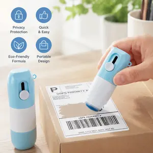1 Count, Integrated Privacy Masking Tool with Built-in Retractable Box Cutter, for Covering Sensitive Details on Express Receipts and Various Daily Paper Documents