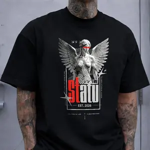 Mens Greek Mythology Nike Goddess Statue Status Graphic Cotton Tshirt Aesthetic Casual Soft Lightweight Trendy Top For Mythology Fans