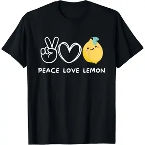 Peace, Love Lemon Retro Lemon Lover Fruit Lover T-Shirt
