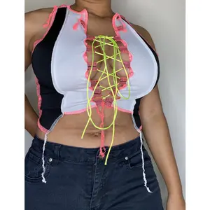 "Tied Up" Neon Crop