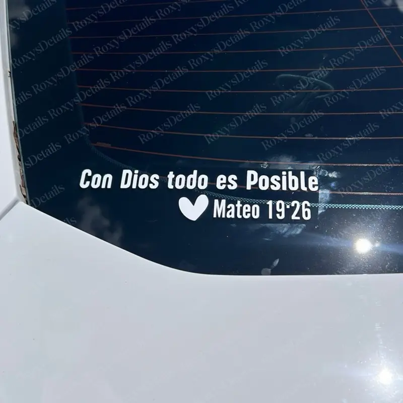 Con Dios todo es posible Sticker waterproof 7 inch x 2 inch., Bumper Sticker, Car Window Decal