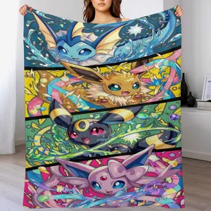 Eeveelutions Throw Blanket | Vaporeon Jolteon Umbreon Espeon Anime Blanket