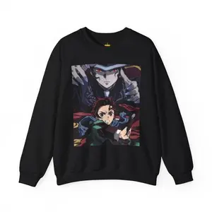 Anime Demon Slayer Crewneck Sweatshirt — Kamado Tanjiro & Muzan Graphic