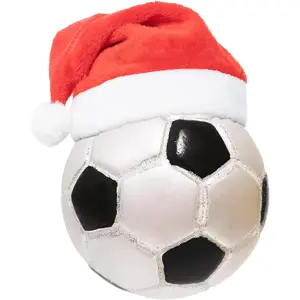 3.15 Inch Christmas Soccer Glass Blown Ornament Ball for 2026 Christmas Tree Xmas Holiday Party Decoration