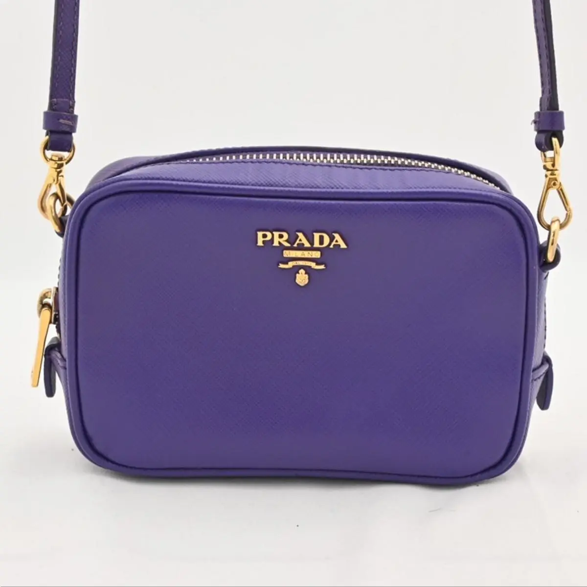 Pre-owned PRADA As Shown Shoulder Bags Saffiano Mini Camera Bag Shoulder Pouch Purple pr6738gg