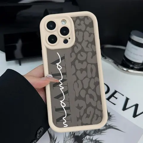 Trendy MAMA Animal Print Silicone Soft Shell Smartphone Case for iPhone 17,16 Plus,15,14 Pro Max,13,12,11,XS - 1.2mm Durable Shockproof Protective Covers, Skinny Stylish, Gentle Feel, Full Camera Protection Phone Accessory, Iphone 16 Plus
