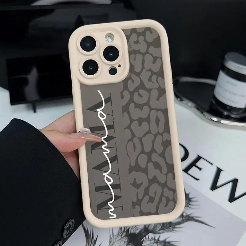Trendy MAMA Animal Print Silicone Soft Shell Smartphone Case for iPhone 17,16 Plus,15,14 Pro Max,13,12,11,XS - 1.2mm Durable Shockproof Protective Covers, Skinny Stylish, Gentle Feel, Full Camera Protection Phone Accessory, Iphone 16 Plus