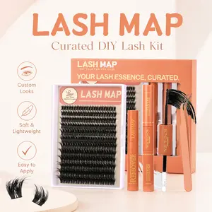 LASH MAP Curated DIY Lash Cluster Kit, Soft Lightweight Cluster Lashes with Applicator & Remover for Custom Lash Looks