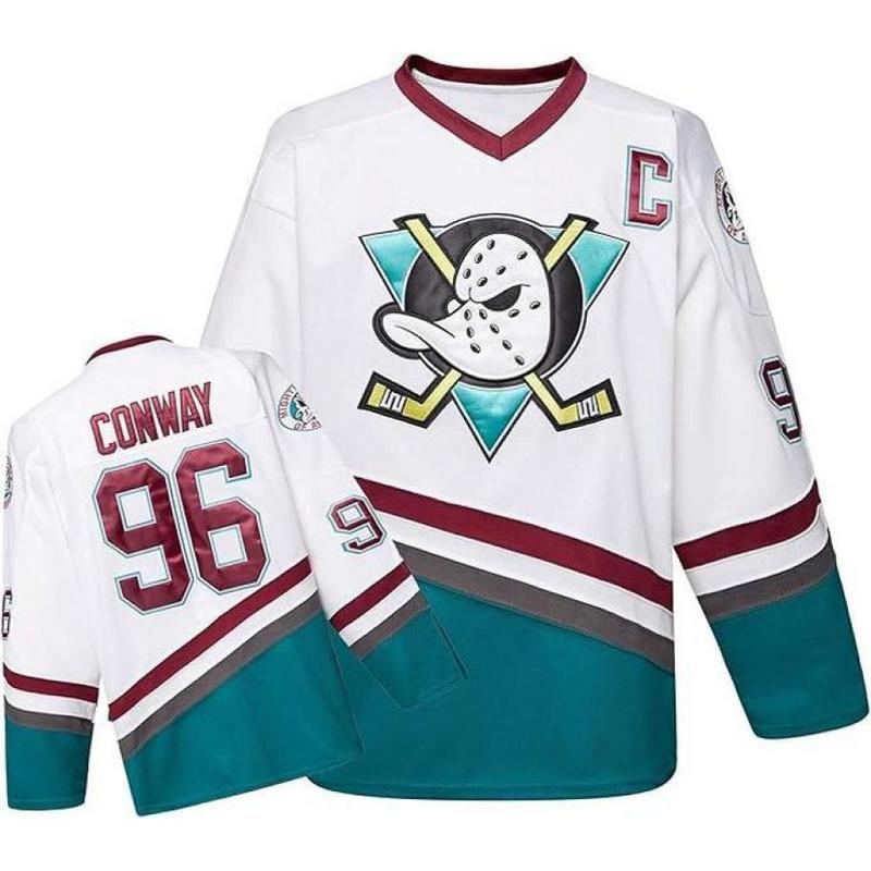 White Ducks ice Hockey Jersey for Practice Cheap#96