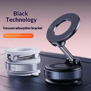 New Folding Vacuum Magnetic Suction Stand Rotating Folding Storage Phone Holder Silicone Large Suction Cup Car Mount