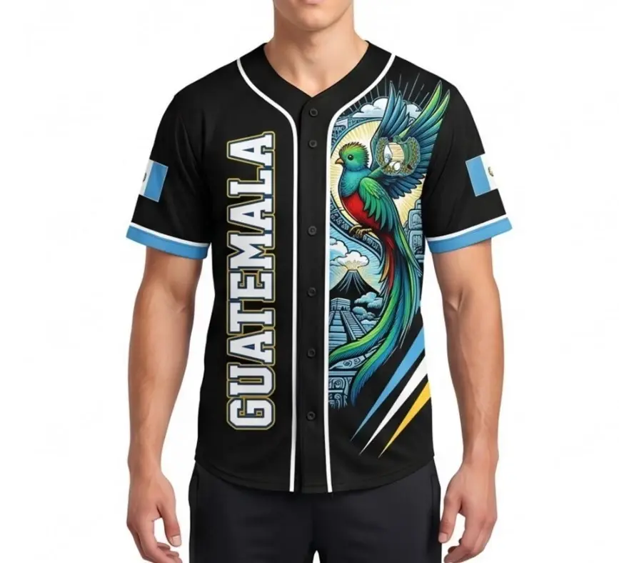 Guatemala Custom Baseball Jersey Guatemalan Pride 3D Shirts Gif, Guatemala Pride Game Day Outfit, men Gift