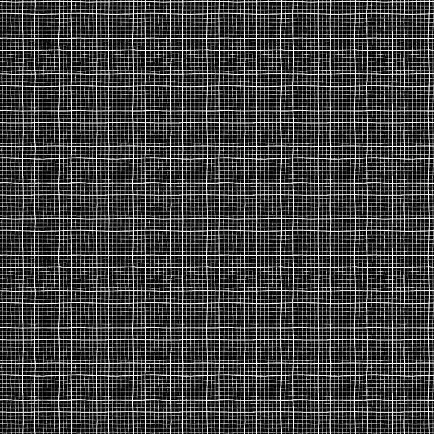Fabric Dear Stella Designs Jet Checkmate Bok Bok Meow by the Quarter Yard DLW2665-JET