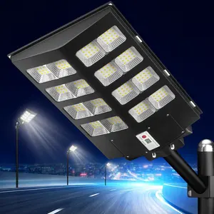 5600W Solar Street Lights Outdoor,148000LM Solar Street Lights Parking Lot Lights Commercial Dusk to Dawn, 6500k Waterproof Led with Remote Control Motion for Street,Court,Barn