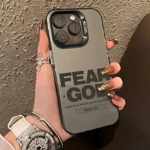 Minimalist Letter Style Case for iPhone 16 15 14 Pro Max 13 12 11 XR XS Plus Shockproof Anti-Scratch Durable PC Back Protective Cover