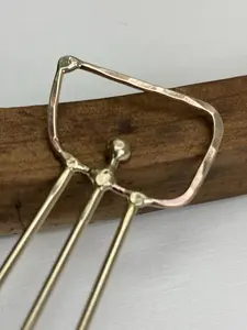 Modernist Brass Hair Stick - Hair Pin, Slide, Shawl Pin & Scarf Holder - Stylish Design for Versatile Use