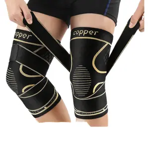 Copper Infused Knee Brace with Adjustable Compression Straps – Professional Support for Running, Basketball & Gym Workouts