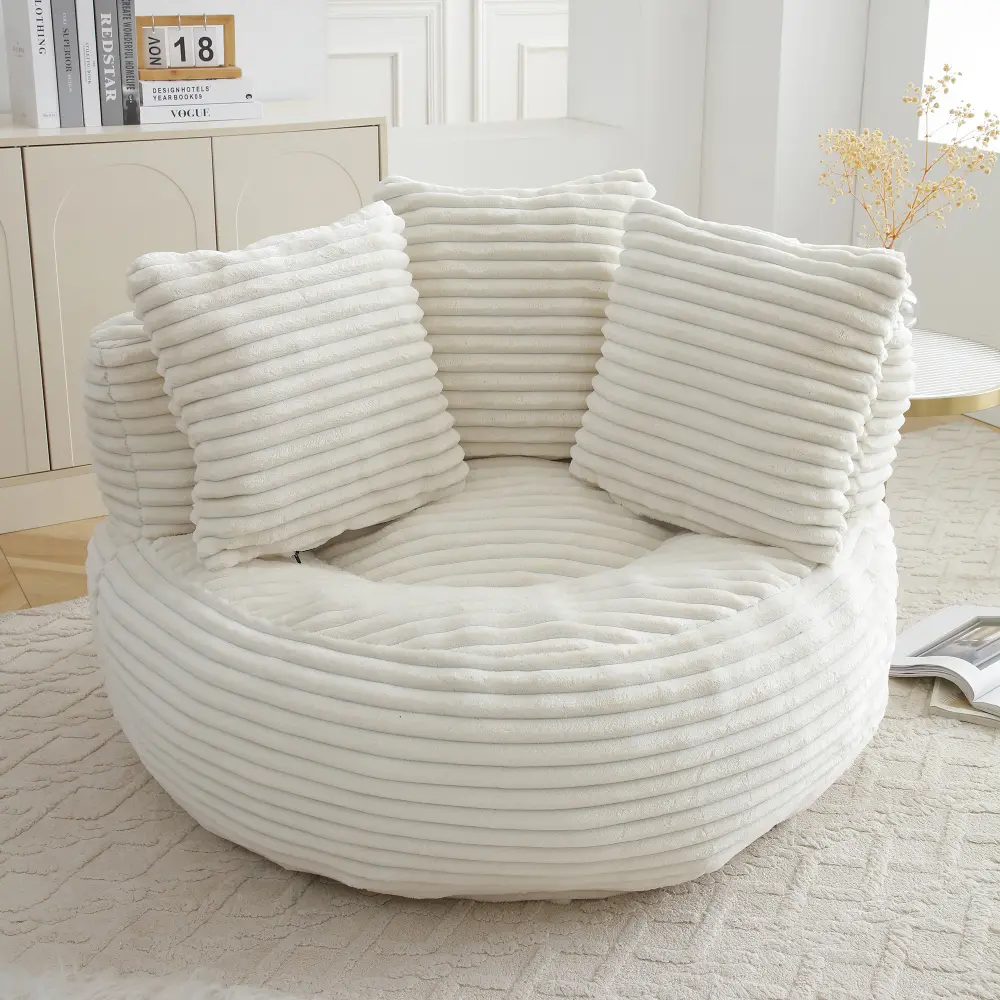 Lazy Sofa, Oversized High Back Bean Bag Couch for Adults and Kids, Corduroy Fabric Large Chair with Filler, Stuffed Big Accent Sofa Lounge Floor Sofa for Gaming,Reading Living Room Bedroom Office