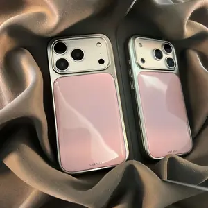 Candy Macaron Epoxy Electroplated IP17 Pro Max Silver Edge Full Coverage Shockproof Phone Case for IP16/15/14/13 Pro Max Protective Casing pefect gift promax Durable Protection